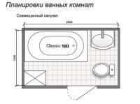 Планировка ванной комнаты с Domani-Spa Classic 160 (чертеж совмещенный санузел)