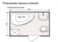 Планировка ванной комнаты с Domani-Spa Style 160 (чертеж совмещенный санузел)